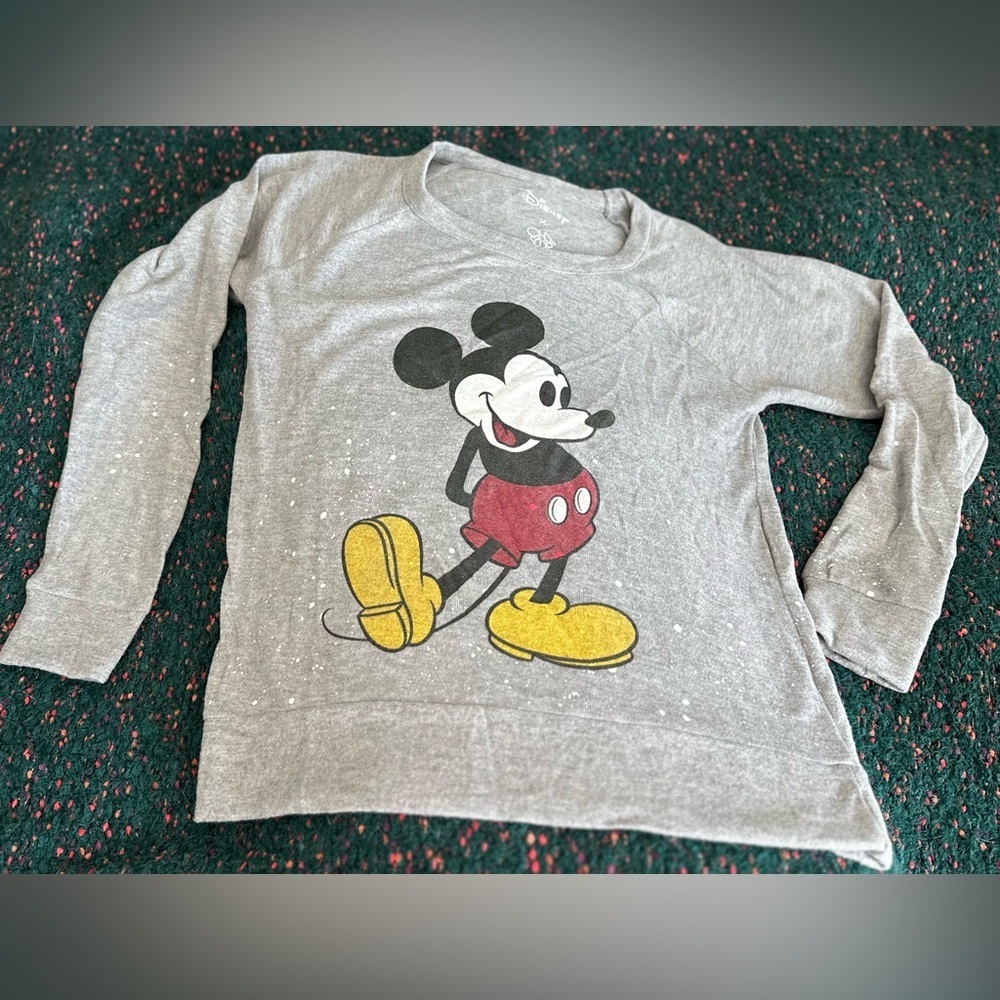 ‼️RARE‼️🎸Chaser x Disney🎸🔥NWT🔥Paint Splatter Classic Mickey Mouse Sweatshirt—S